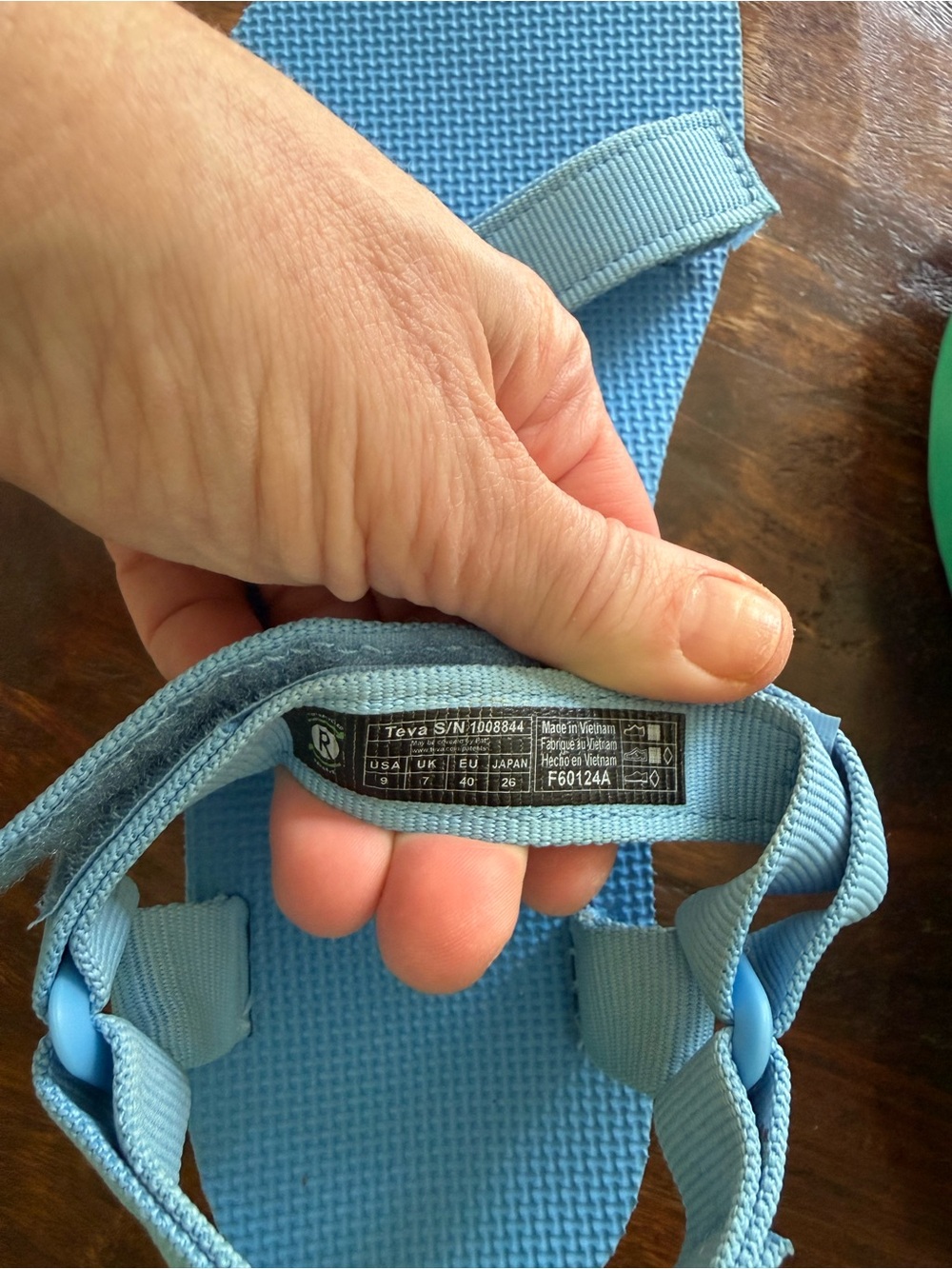 Teva Blue and Green Strap Platform Sandals - Picture 11 of 12